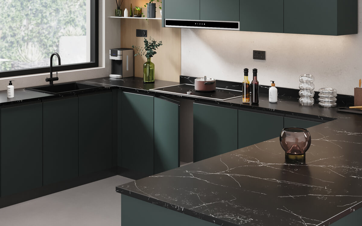Cooking and sink area
